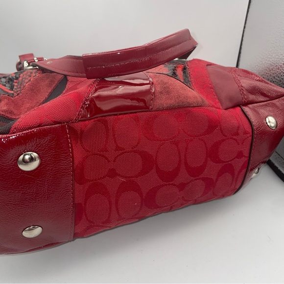 (1457) Beautiful RED Coach handbag purse - Picture 11 of 13